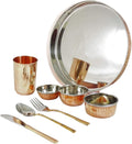 Royal Serve ware Traditional Kitchenware Indian Serving Copper-Steel Dinner Set