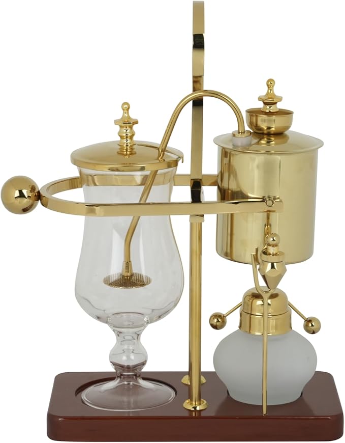 Belgian/Belgium Family Balance Siphon/Syphon Coffee Maker Royal Gravity Vintage Coffee Maker Vacuum Brewing System Double Ridged Fulcrum with Tee handle