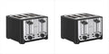 bella 4 Slice Toaster with Auto Shut OffExtra Wide Slots &amp Removable Crumb Tray and CancelDefrost &amp Reheat FunctionToast Bread-&amp BagelBlack(Pack of 2)