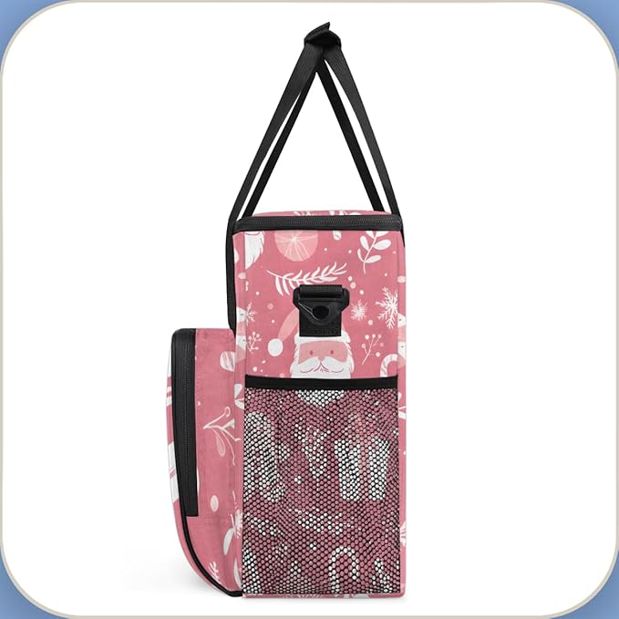 Christmas Santa Claus Coffee Maker Carrying Bag Portable Travel Storage Tote Bag Compatible with K-Mini or K-Mini Plus Single Serve Coffee Brewer Carrying Case with Multiple Pockets &amp Shoulder S