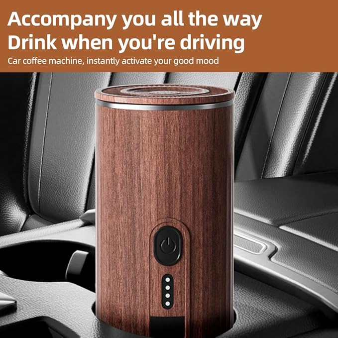 ZJchao Portable Electric Coffee Machine Cordless Heating 3oz Single Serve Mini Coffee Maker with 3 in 1 Powder N Capsule DG Capsule Bin 92 20Bar Pump Pressure 7500mAh Battery for (Black)