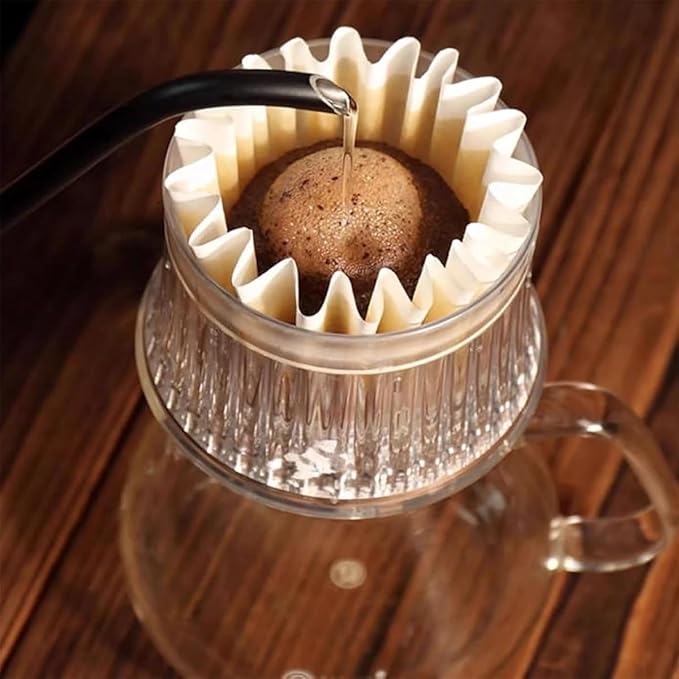 Pour Over Coffee Maker Slow Drip Style Brewer Cup Three Extraction Modes with 50 Pcs Paper Filter Glass Carafe for Home Café Restaurant Camping