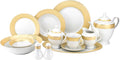 Euro Porcelain 57-pc Banquet Dinnerware Set Luxury Porcelain Tableware Service for 8 (1950G)