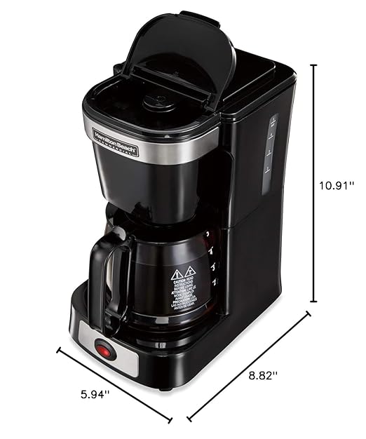 4 Cup Coffeemaker-Black w/Glass Carafe