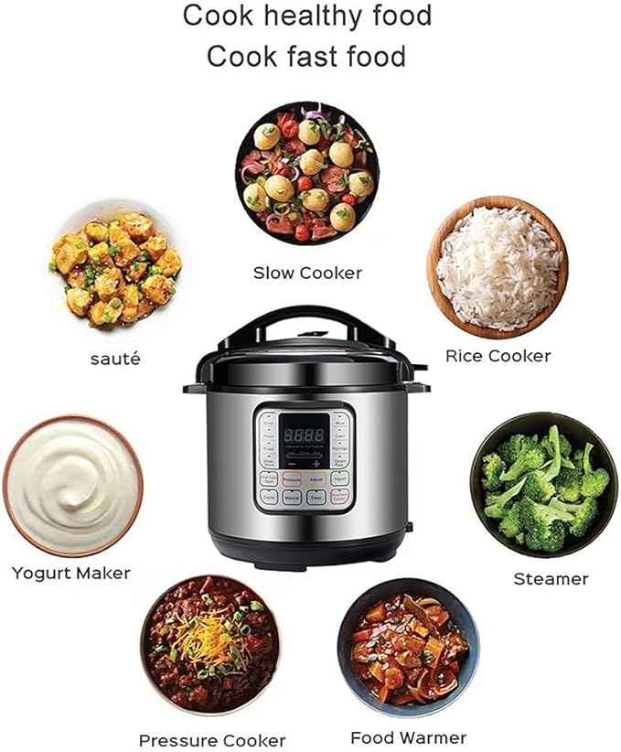 Electric rice cooker multifunctional pressure cooker steaming and stewing machine with a large capacity of 6L suitable for essential small appliances in home kitchens/restaurants