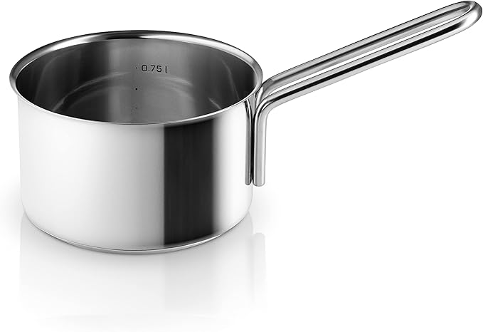 Eva Trio | Stainless Steel Cookware Set 4 Pieces 4 pcs. Cookware set 1.1 l 2.2 l 3.6 l 4.8 l | Polished Steel | Aluminum Base | Complete set of pots to meet all your everyday cooking needs