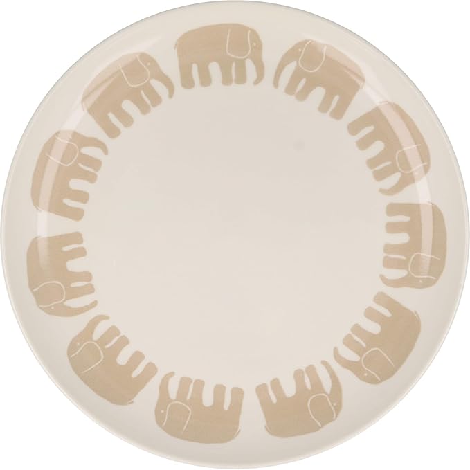 Finlayson FIN140-95 Elephanty Pattern Large Plate Pasta Plate Trio 3 Pieces Gift Dinnerware Set Diameter 8.5 inches (21.5 cm) Miscellaneous Goods Scandinavian Tableware Women's Present
