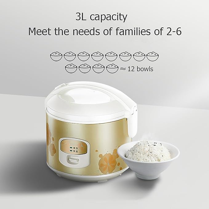 One Touch Rice CookerHome Multi-function Nonstick Pot Rice Cooker3L Up To 2-6 People12-Hour Keep WarmEasy To Use and Clean
