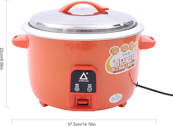 13L Large Commercial Rice Cooker Automatic Non Stick Automatic Rice Warmer Cooker has Multiple Functions Cooking Rice Cooking Porridge and Cooking Soup for Hotel Kitchen Fast Food Restaurant