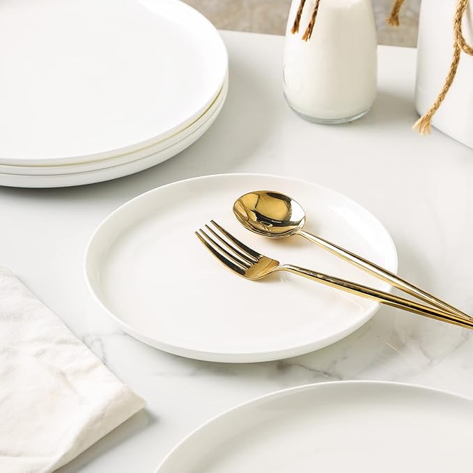 Stone Lain Gabrielle Bone China Dinnerware Set 12-Piece Service for 4 Solid White