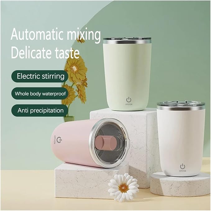 Self Stirring Coffee Mug USB Rechargeable Automatic Coffee Mixing Cup Self Stirring Magnetic Mug Stainless Steel Milk Blender Smart Mixer Water CupElectric Stirring Cup(Pink)