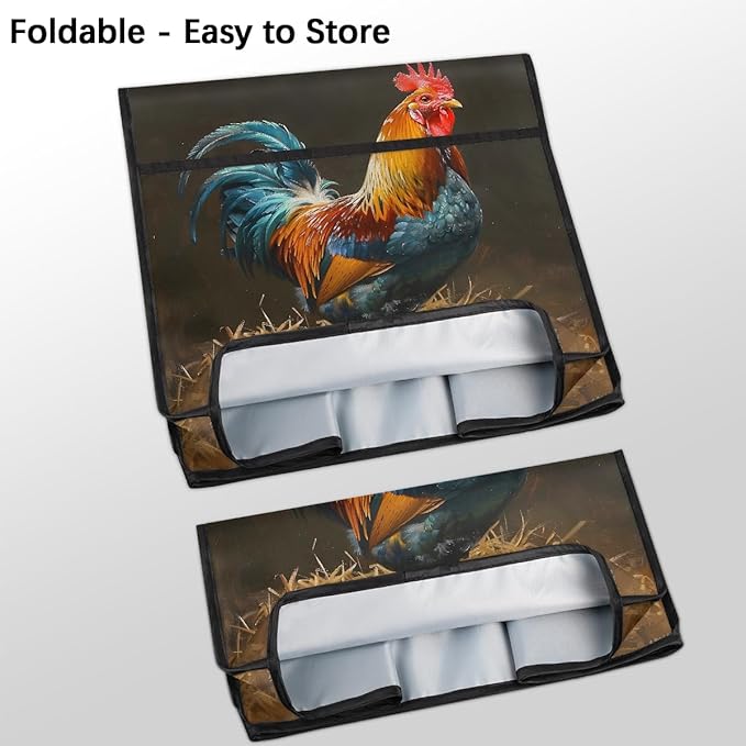 Kitchen Aid Mixer Cover Animal Rooster Autumn Stand Mixer Cover Compatible with 6-8 Quarts Stand Mixers Dust Covers with Zipper Pocket Foldable Washable Kitchen Aid Organizer Bag