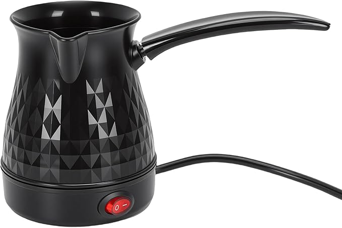 HURRISE 600ml Electric Turkish Coffee Pot Stainless Steel Manual Coffee Maker with Adjustable Steeping and Anti Dry Burn for Home Camping Travel