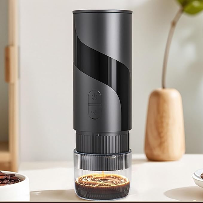 Diydeg Portable Coffee Maker 304 Stainless Steel Handheld Machine with Capsule Coffee Technology and USB Rechargeable Battery for Car Camping Travel Outdoor