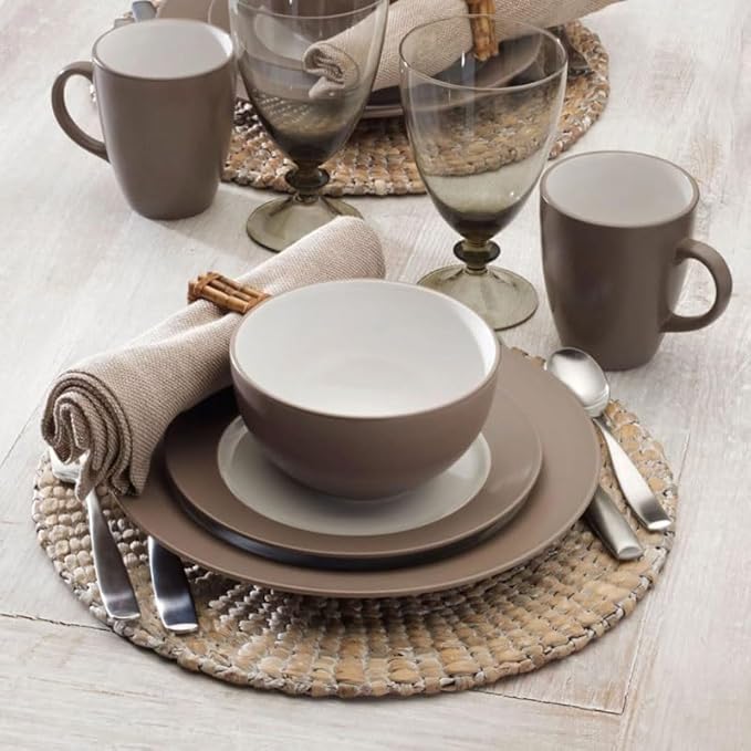 Tableware Set Of Plates Dinner Sets 16-Piece Stoneware Dinnerware Set Food Plate Ceramic Dishes To Eat Dish(E)
