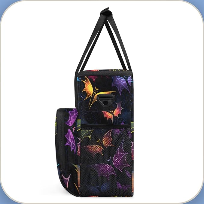 Gothic Bat Coffee Maker Carrying Bag Glowing Bat Travel Storage Bag Compatible with K-Mini or K-Mini Plus Single Serve Coffee Brewer Carrying Case with Multiple Pockets &amp Shoulder Strap