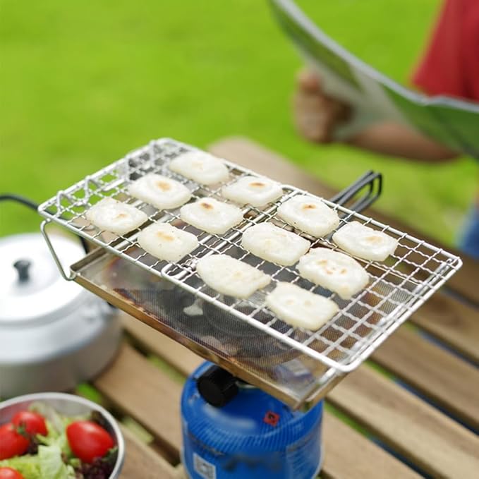Folding Stainless Steel Camp Stove Toaster Camping Stove Toaster Portable Bread Toaster Rack for Backpacking Outdoor Picnic Easy Setup for Toasting 2 Pieces