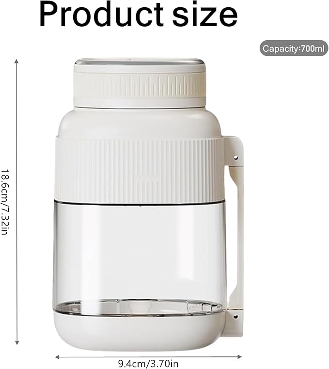 Portable Juicer Blender Electric 700ml Mini Juicer with 80W Power &amp 26 Blades 2 Lids Rechargeable Cup for Smoothies Ideal for Home Office Travel