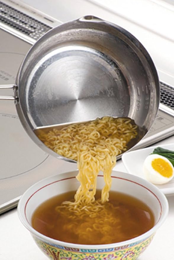 Shimomura Planning 34549 One-Handed Pot Set of 2 6.3 inches (16 cm) 7.1 inches (18 cm) Made in Japan Direct Fire Induction Compatible Comes with Spout Markings Multi-Purpose Yukihira Pot