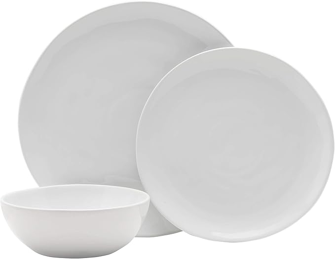 Everyday White Organic 12 piece Dinnerware Set Service for 4