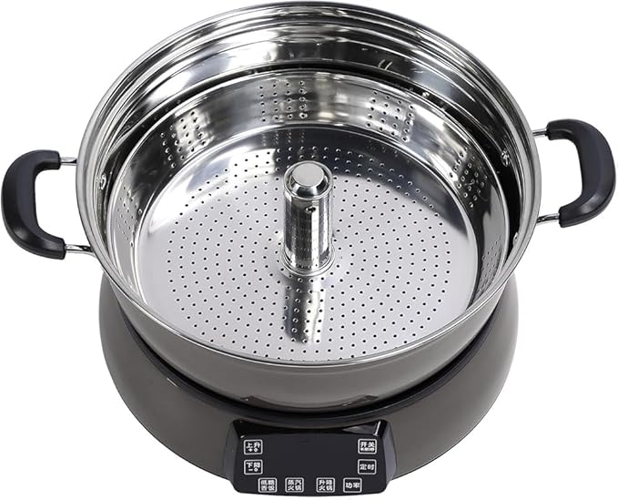 6L Large Capacity Rice Cooker – Electric Hot Pot with Lifting Fast Cooking Function Suitable for Steaming Rice Eggs &amp Hot Pot Use(Color:Coffee)
