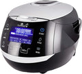 Yum Asia Sakura Rice Cooker with Ceramic Bowl and Advanced Fuzzy Logic (8 Cup 1.5 Litre) 6 Rice Cook Functions 6 Multicook Functions Motouch LED Display 120V Power (Black and Silver)
