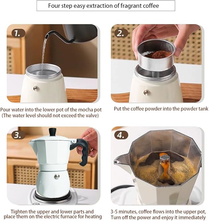 DS&ampDV Moka Pot KitsGlass Bean JarSpoon ClampPowder DistributorHand-Operated Bean MillFilter PaperCoffee Maker for Traveling (Moka Pot Set)