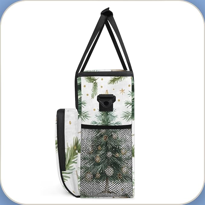 Oil Painting Tree Coffee Maker Carrying Bag Christmas Festivals Travel Storage Bag Compatible with K-Mini or K-Mini Plus Single Serve Coffee Brewer Carrying Case with Pockets &amp Shoulder Strap