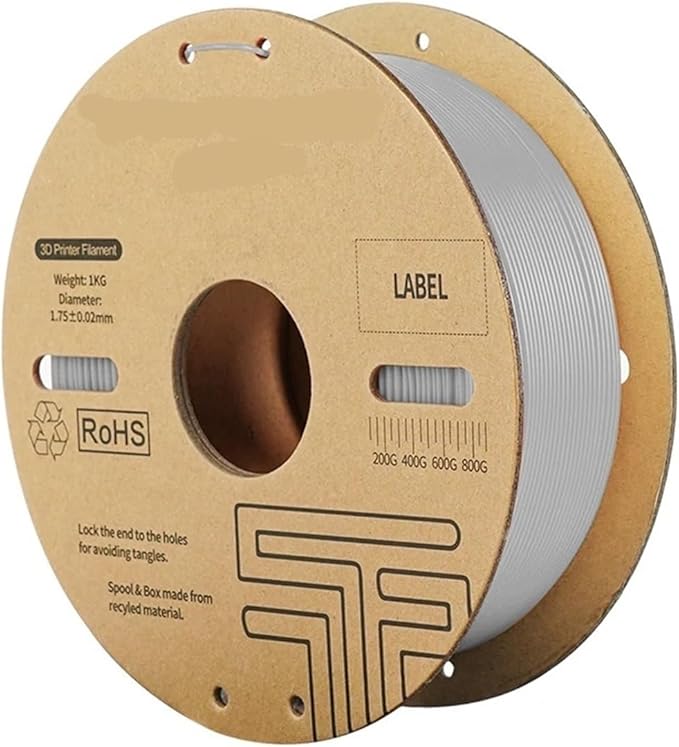 For Twotrees 3D Printers PLA Filament For High Speed 3D Printer PLA Plastics 1kg 2.2lbs 1.75mm Eco-Friendly Good Tougness No Bubble(GRAY)