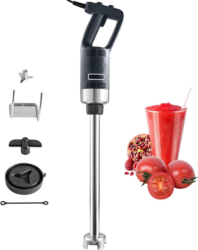 Happybuy Commercial Immersion Blender 500W Heavy Duty Hand Mixer Variable Speed Stick Mixer with 304 Stainless Steel Blade Versatile for Soup Smoothies Purees Baby Food