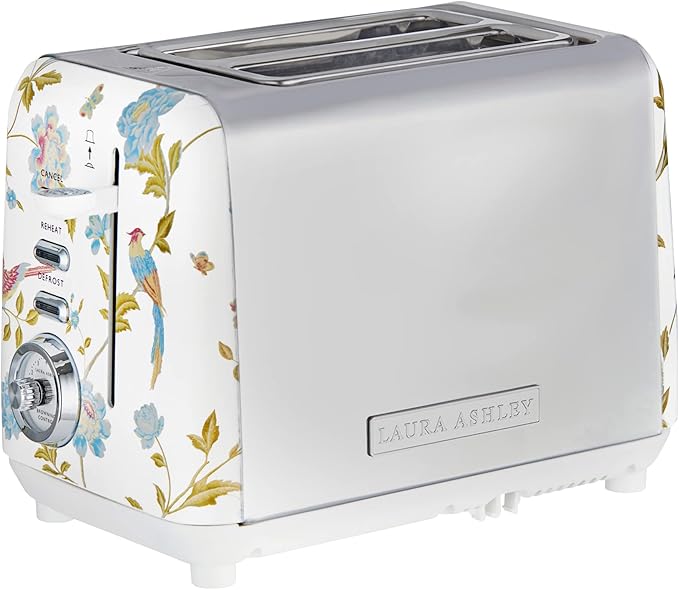 VQ Laura Ashley Stainless Steel 2 Slice Toaster Elveden White