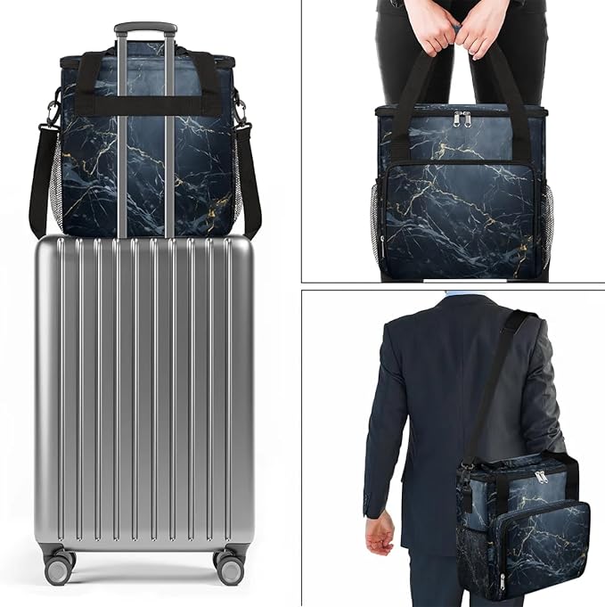 Marble Black Coffee Maker Travel Bag for K-Mini or K-Mini Plus Single Serve Coffee Brewer Portable Storage Tote Case for Tarvel