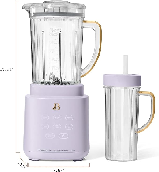 PowerExact Blender System High-Performance Blender with Multiple Speed Settings Powerful Motor Durable Blades &amp Large Capacity Jar Ideal for Smoothies (Lavender)
