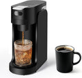 SOPPY Single Serve Coffee Maker for K Capsule 3 Seconds Instant Hot with Adjustable Temperature Control Dual Brew Modes Transparent Water Tank &amp Removable Stand Fast Brewing Coffee Machine Bl