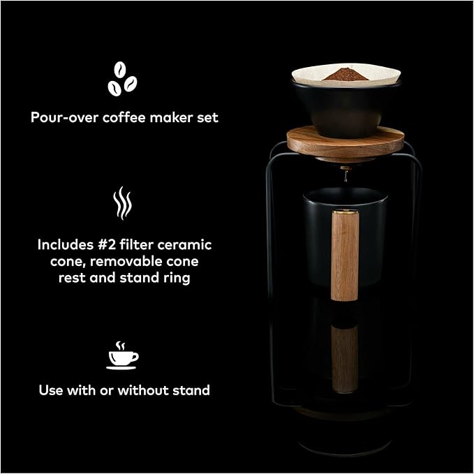 ChefWave Coffee Enthusiast Bundle Set - Single Serve Pour Over Coffee Maker Set w/Coffee Mug Compatible with No. 2 Filter V60 Dripper BPA free 2 Way Drip Coffee Maker (2 Items)