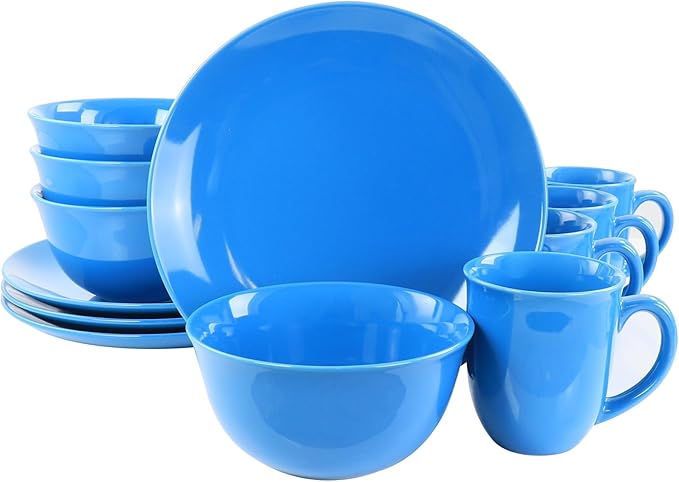 Gibson Home Mercer 12pc Blue Stoneware Dinnerware Set