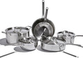 Heritage Steel Eater Series 10 Piece Cookware Set | Made in USA | 5 Ply Fully Clad Stainless Steel Cookware Set | Stay Cool Handle | Induction Ready &amp Non-Toxic