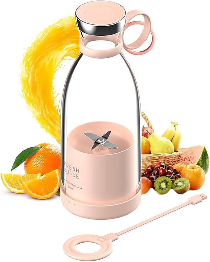 Portable Blender Cup Personal Size Juicer with 350ml Capacity and 4 Blades Excellent Mixing Ability and Easy to Clean USB Magnetic Charging for Breakfast Travel Vacation Work Gym