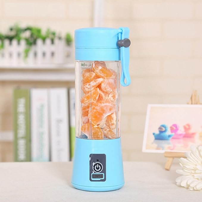 Hofumix Fruit Juicer Rechargeable Portable Juice Blender Breakfast Smoothie Maker Cup Fruit Mixing Machine Mini Protein Shake Maker Electric Mixer Cup with USB Charging Cable (Blue)