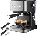 ZJchao Professional 15 Bar Machine 1050W Semi Automatic Coffee Maker with Milk Frother Steam Wand for Home Barista Quality Cappuccino Lattes Black ABS Stainless Steel 1.5L Water Tank (US Plug)