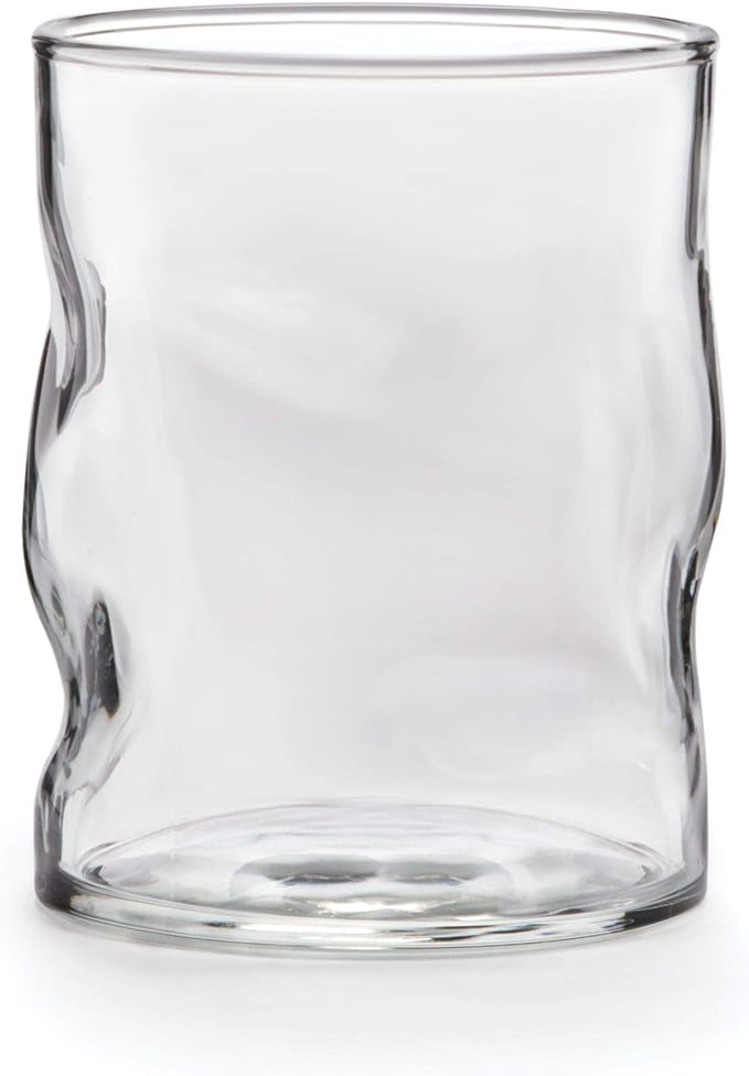 Libbey Lava Rocks Glasses Set Free Form Glassware Drinking Glasses Set of 8 Tactile All-Purpose Dishwasher Safe Glasses for Cocktail Parties