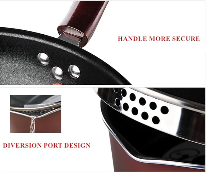 7 Piece Food Grade Aluminum Alloy Cookware Set Heat Resistant Stock Pot + Wok Frying Pan with Glass Lid Kitchen Cookware