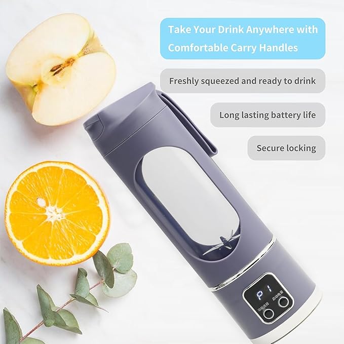 Paramexview® Portable Blender 16oz/500ml for Juices &amp Smoothies with 12 Stainless Steel Blades | USB Rechargable &amp 3 Levels Multi-Speed Control | 50W Powered fusion Portable Blender