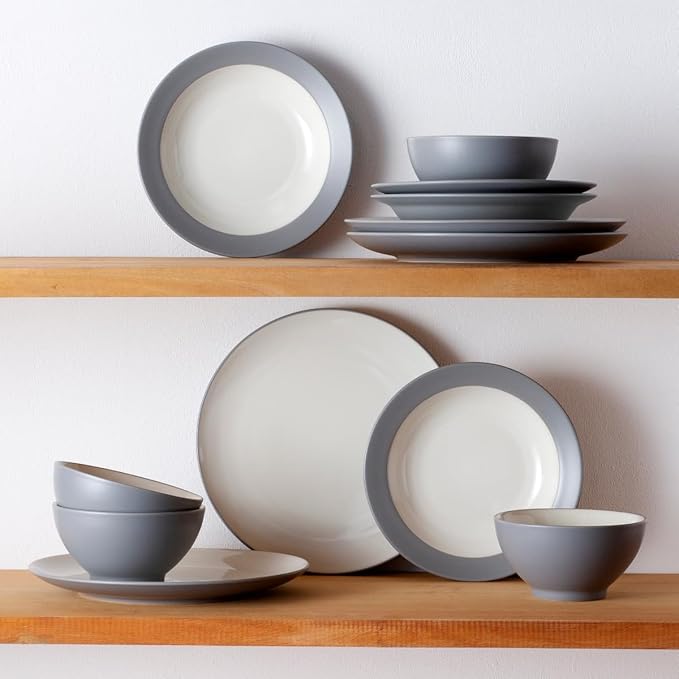 Noritake Colorwave Slate 12-Piece Coupe Dinnerware Set Service for 4