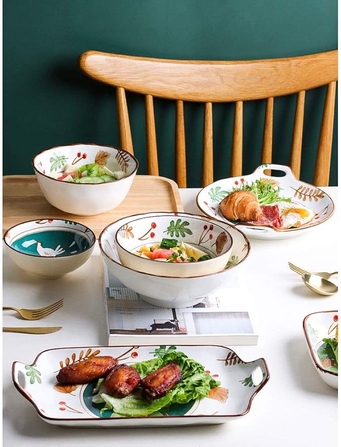 Elegant Dinnerware Set Dinner Plates Bowls Set Creativity Reactive Glaze Dinnerware Set Plates Dishes Bowls Gift Idea For Any OccasionD