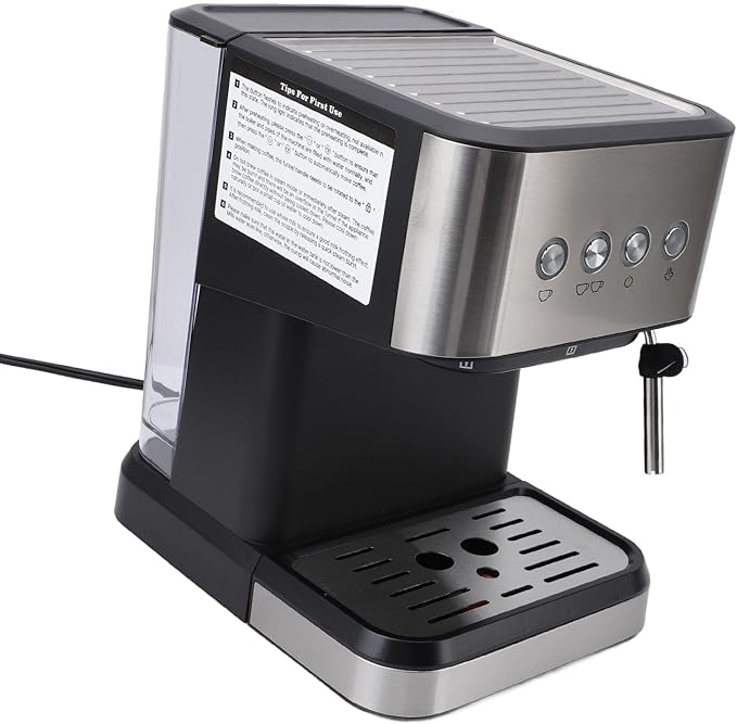 Yosoo Semi Automatic 20Bar Coffee Maker High Temperature Steam Fast Preheating Milk Froth Professional for Home Office Black 1.5L