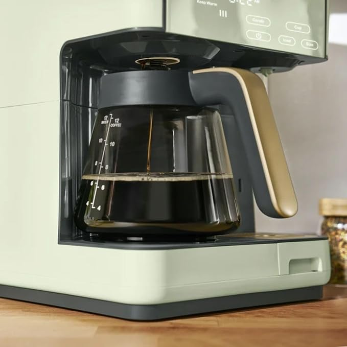 Multi-Brew Coffee Maker 12-Cup Carafe + Single-Serve Pods or Grounds Over Ice Touch Display by Drew Barrymoree. (Sage Green)