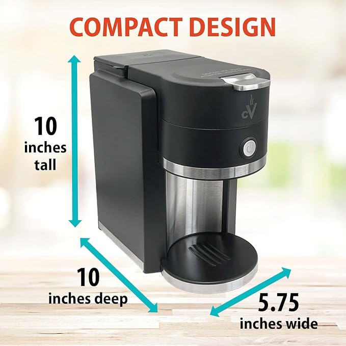 Café Valet Barista Single Serve Coffee Maker Compatible with K-Cup Coffee Pods Compact Design