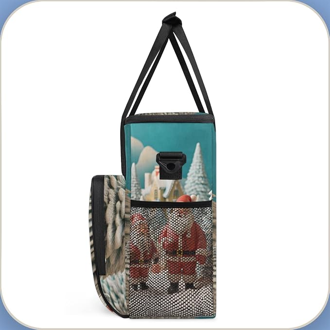 Colorful Santa Claus Coffee Maker Carrying Bag Fantastic Santa Claus Travel Storage Bag Compatible with K-Mini or K-Mini Plus Single Serve Coffee Brewer Carrying Case with Pockets &amp Shoulder Str