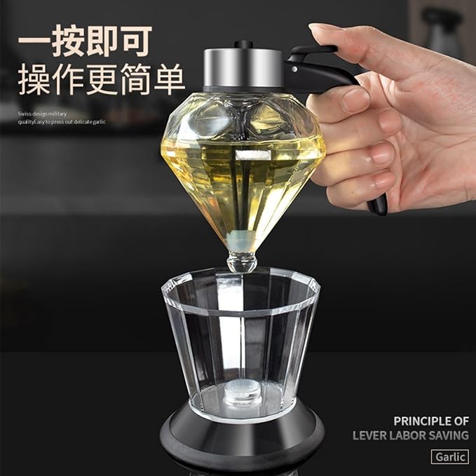 Kitchen Ceramic Cookware Sets 防尘钻石油壶 玻璃蜂蜜罐 密封透明滴油瓶酱油醋调味罐 KCookware Accessories - 1765